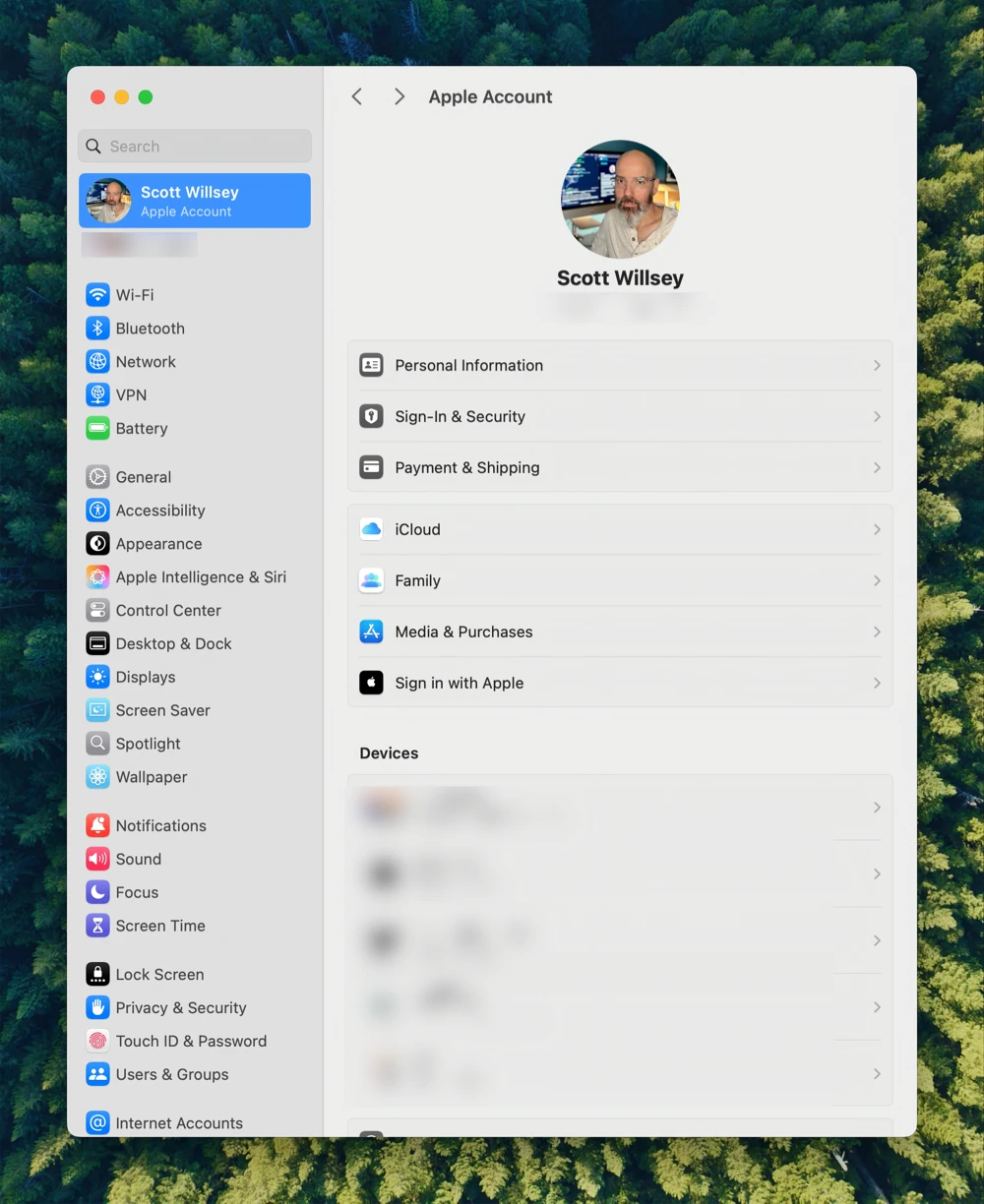 Settings on
Mac