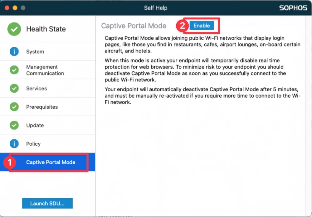 Spotlight Search for Sophos Endpoint Self Help