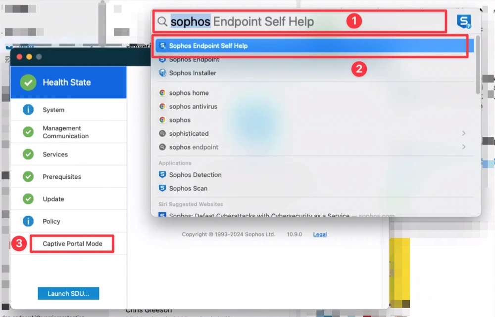 Spotlight Search for Sophos Endpoint Self Help